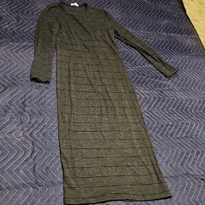 Chic Long Sleeve Gray Dress